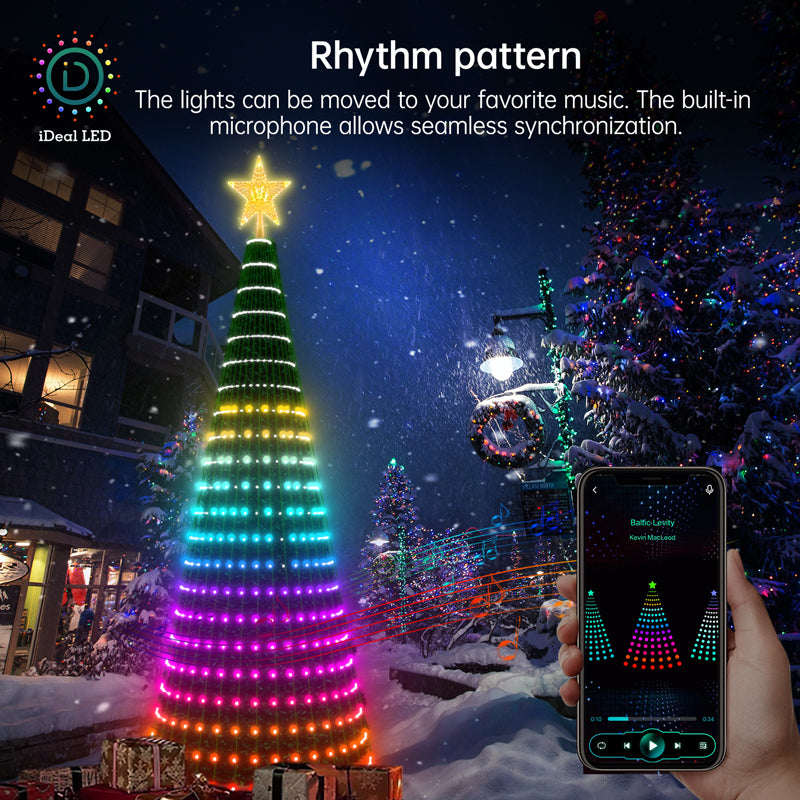 Christmas Tree with String Lighting Decoration
