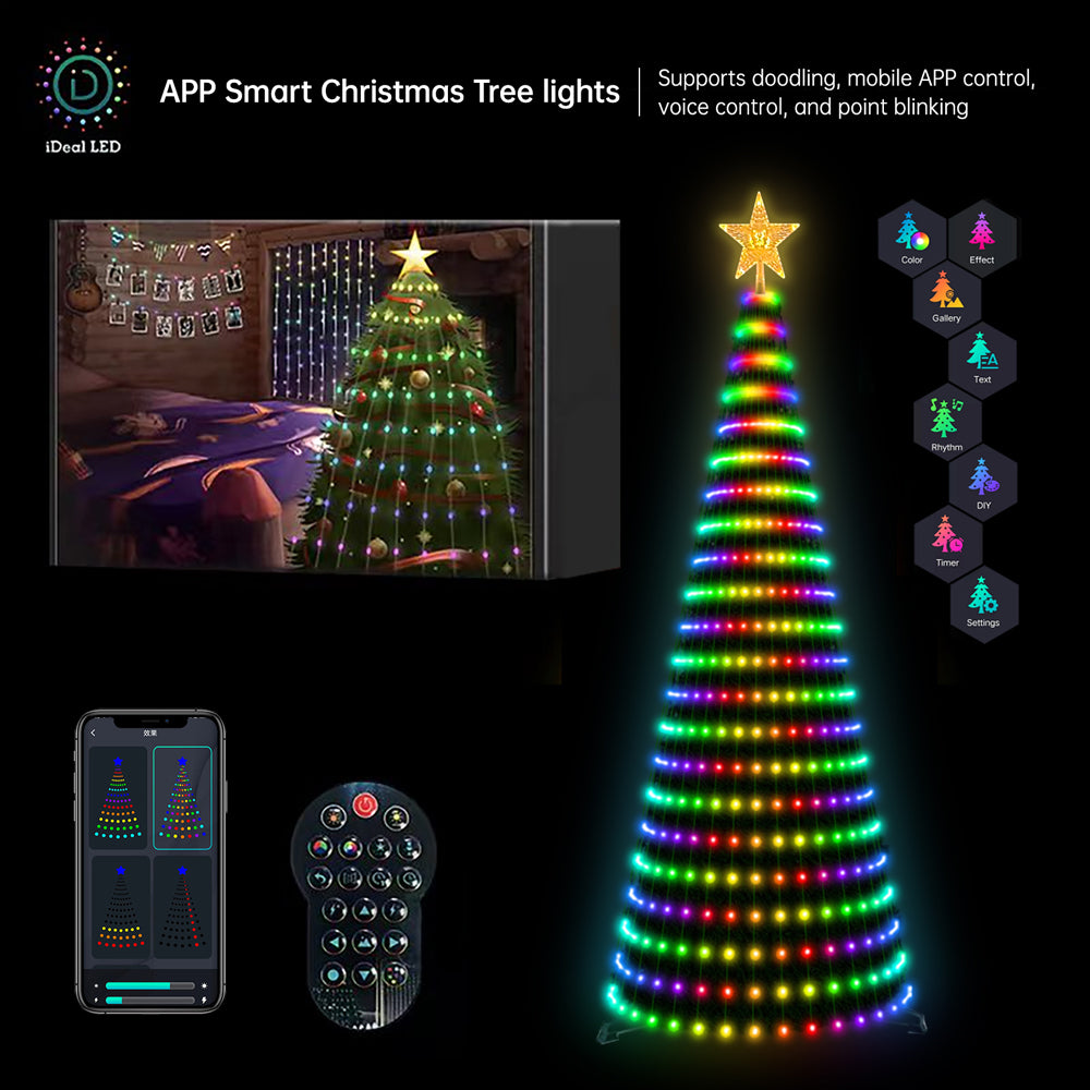 Christmas Tree with String Lighting Decoration