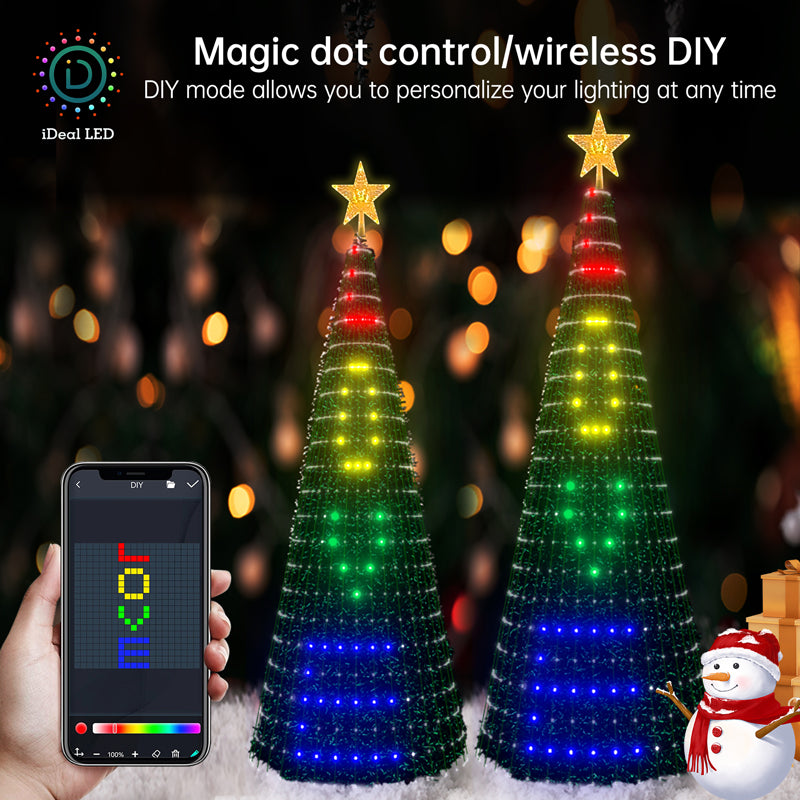 Christmas Tree with String Lighting Decoration