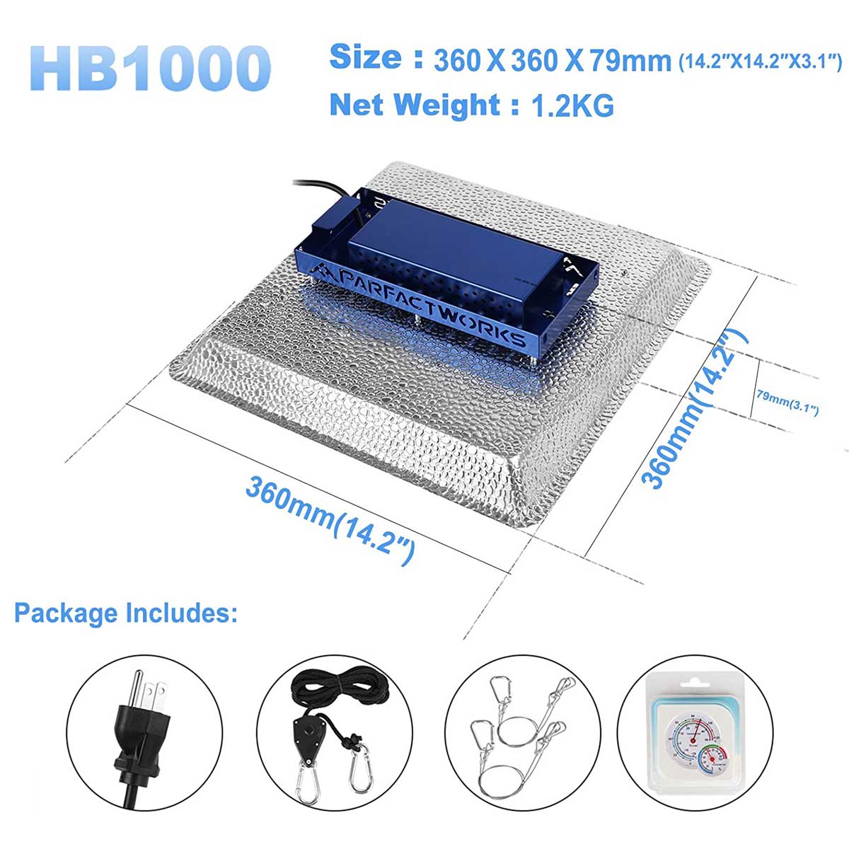 HB1000 100W (Canada ON SALE) Samsung LM301H Full Spectrum LED Grow Light with UV and IR