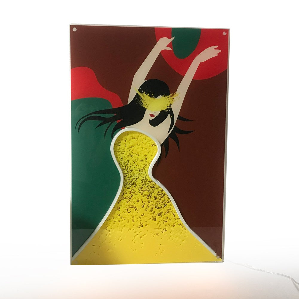 Dancing Girl Acrylic Frame Neon Light Wall Home Decor Sign LED Art Painting