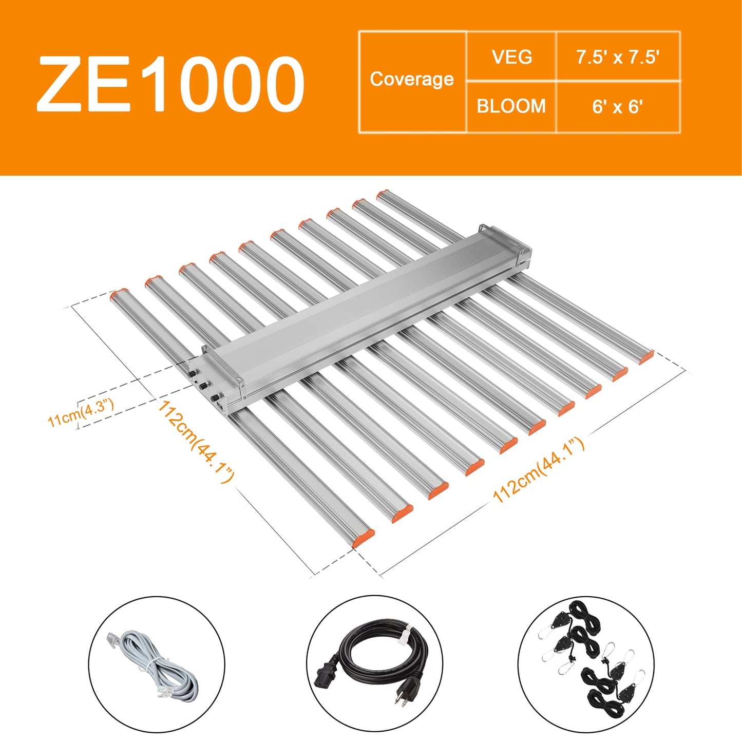ParfactWorks 1000W LED Grow Light Dimmable ZE1000 Full Spectrum Light Grow Plants Lighting