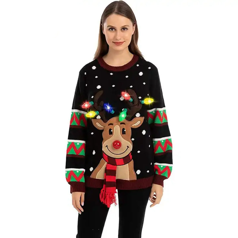 Funny LED Christmas Pullover Sweater Jumper