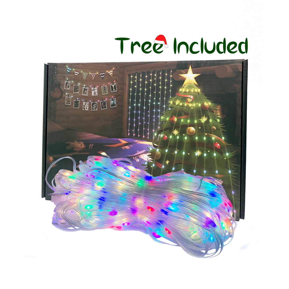 Christmas Tree with String Lighting Decoration